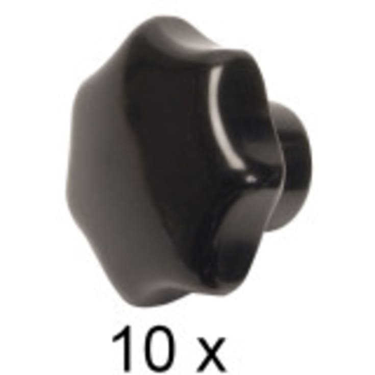 Bakelit fingermøtrik M10. Pakke med 10 stk.
