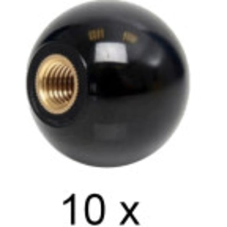 Bakelit fingermøtrik Kugle M5. Pakke med 10 stk.
