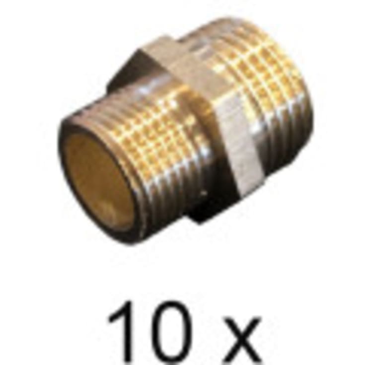 3/8" til 1/2" Brytnippel. Pakke med 10 stk.