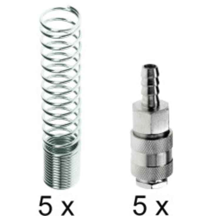 Hurtigkobling Hun med fjær for 12mm slange. Pakke med 5 stk.