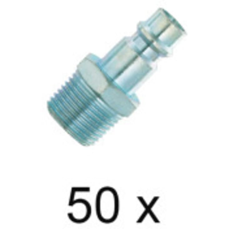 Koblingsnippel 1/2" med utvendig gjenge. Pakke med 50 stk.