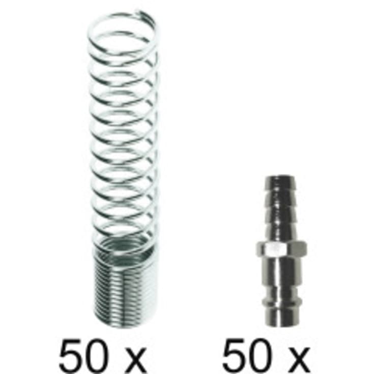 Lynkobling Han med fjeder til 12mm slange. Pakke med 50 stk.