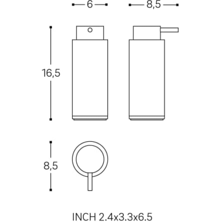 Cosmic BWC sæbedispenser, mat sort