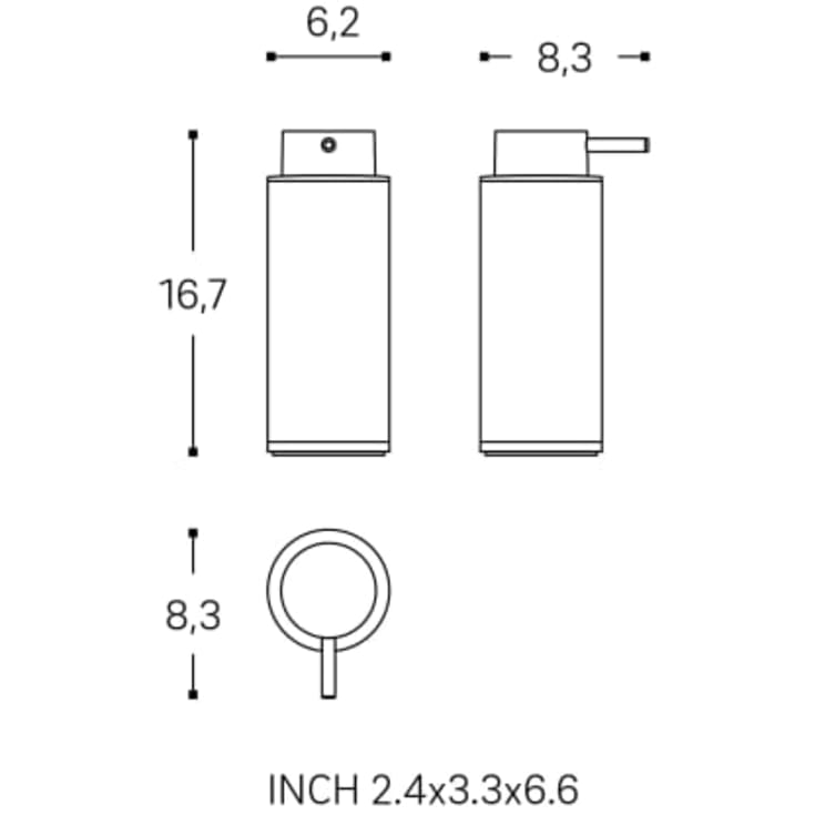 Cosmic BWC sæbedispenser, mat sort