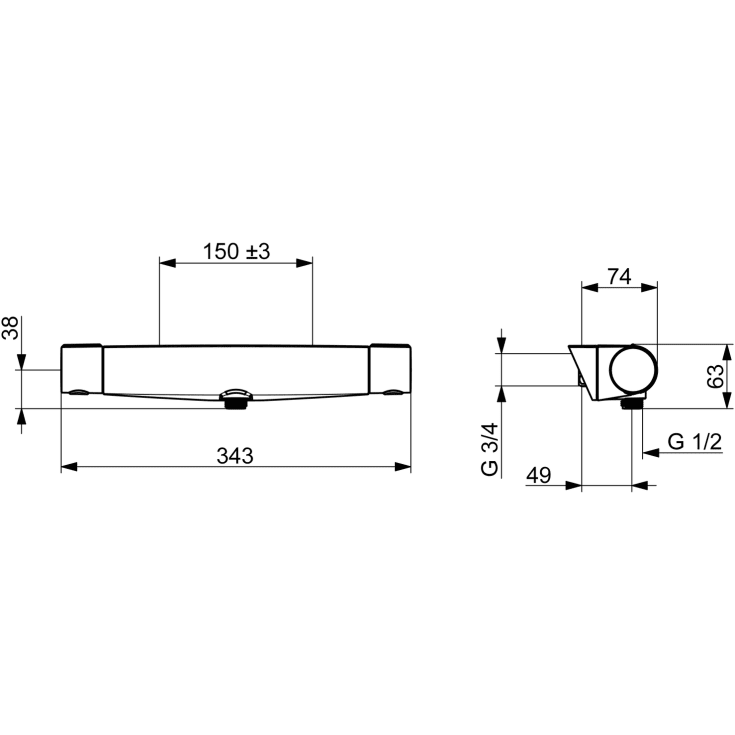 Oras Optima Style brusearmatur, krom