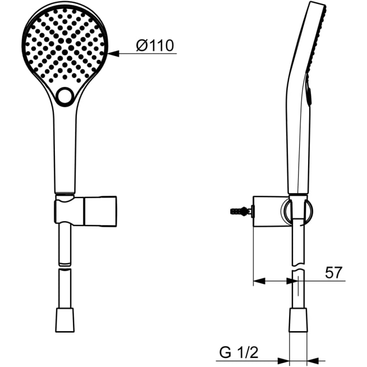 Oras Optima Style håndbrusersæt, mat sort