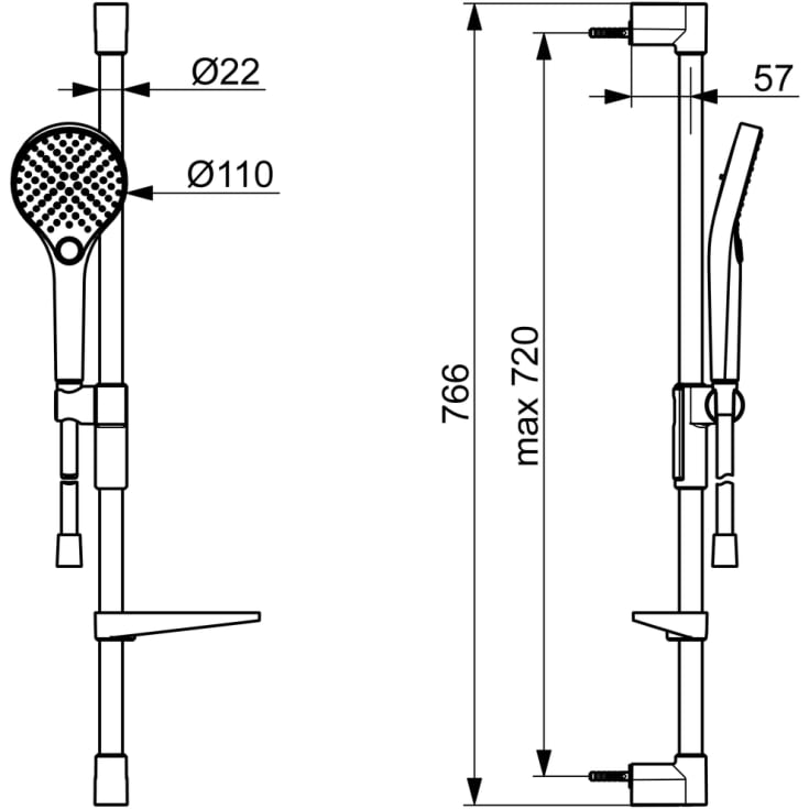 Oras Optima Style duschset, matt svart