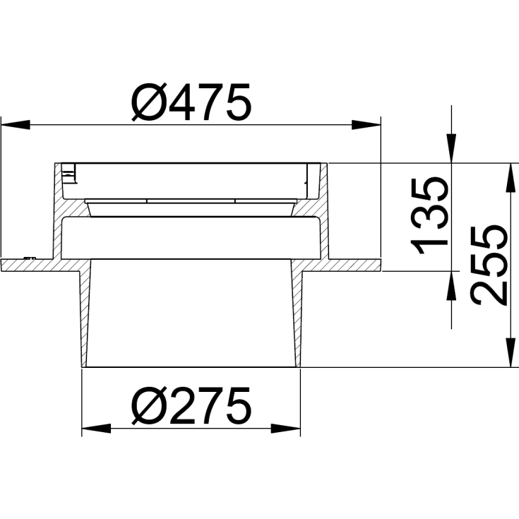 Duco 280 x 240 mm rendestenskarm, fast, GG SORT