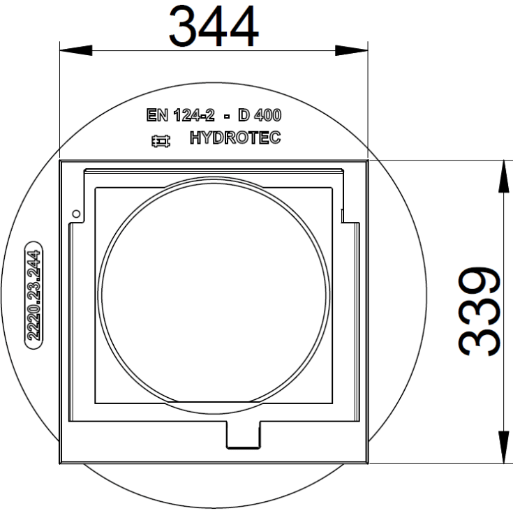 Duco 280 x 240 mm rendestenskarm, fast, GG SORT