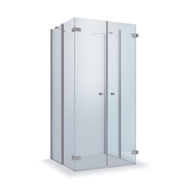 Brasta Prisma 6 dusjhjørne, 87,5x87,5 cm, klart glass, krom profil