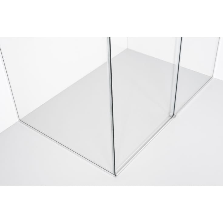 Brasta Milda Soft brusehjørne, 119x79,8 cm, klart glas, sort profil