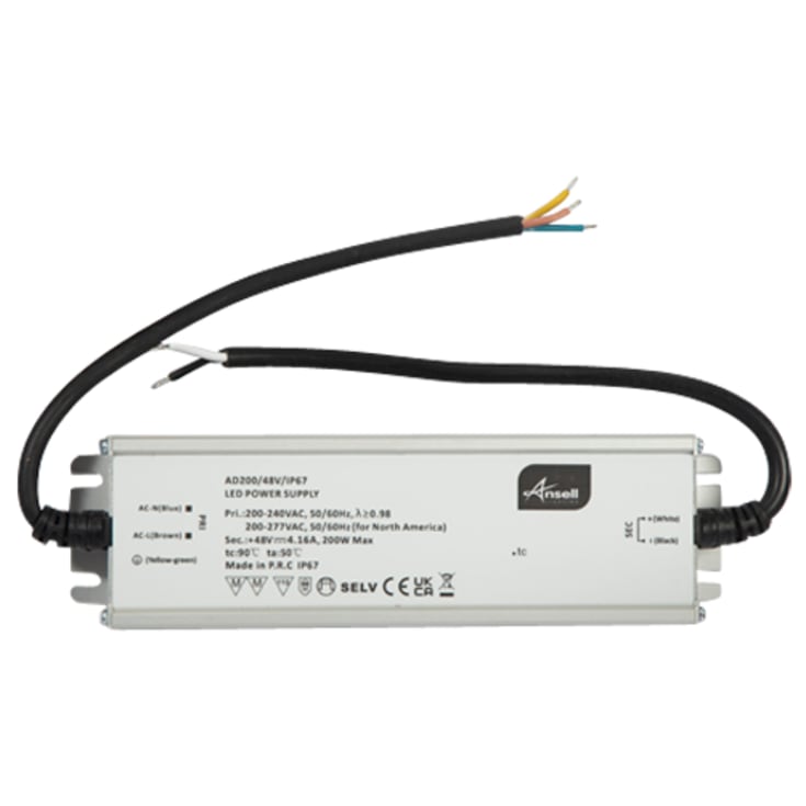 Ansell Lighting LED driver för utomhusbruk, 48V, 200W