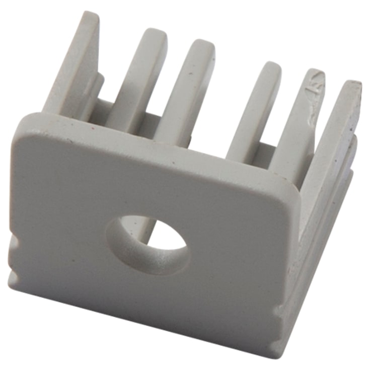 Endestykke med hull for 15x18 Profil alu
