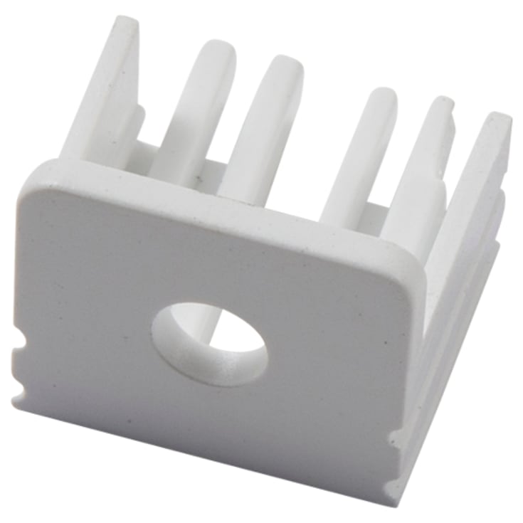 Endestykke med hull for 15x18 Profil hvit