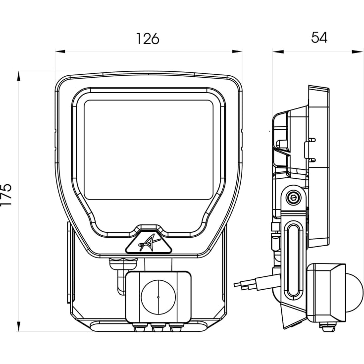 Projektør Calinor Evo LED 20W 830 2000lm med PIR 100° IP65 sort