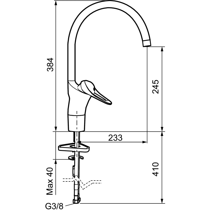 FM Mattson 9000E II køkkenarmatur, krom