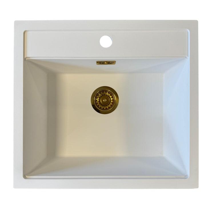 Secher Aalborg 500 BK1 køkkenvask, 56x51 cm, hvid