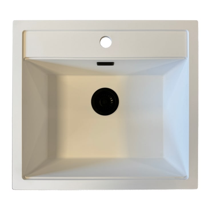 Secher Aalborg 500 BK1 køkkenvask, 56x51 cm, hvid