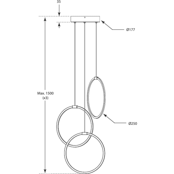Cassøe Halo pendel, børstet messing