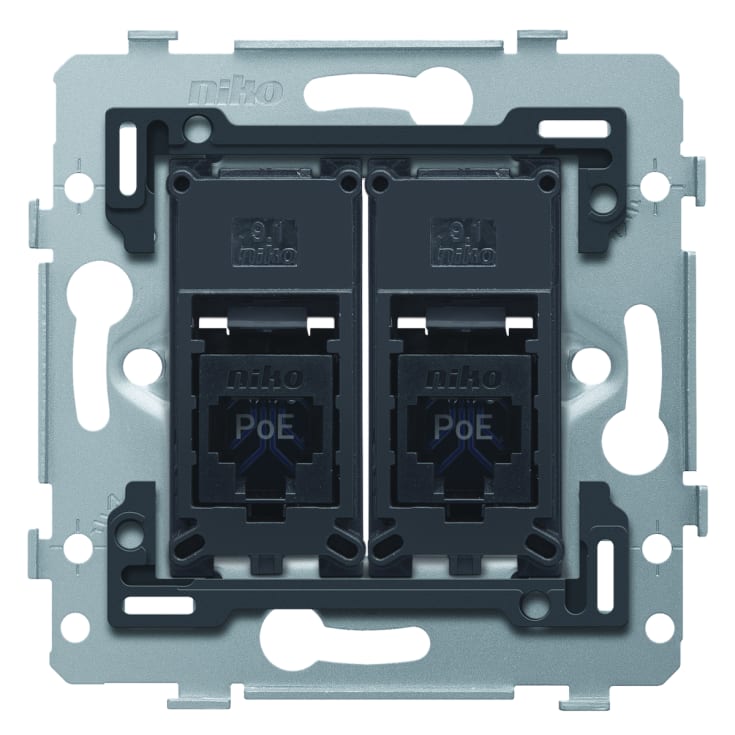 10 stk Datauttak 2 x RJ45 Cat.6A UTP, PoE++
