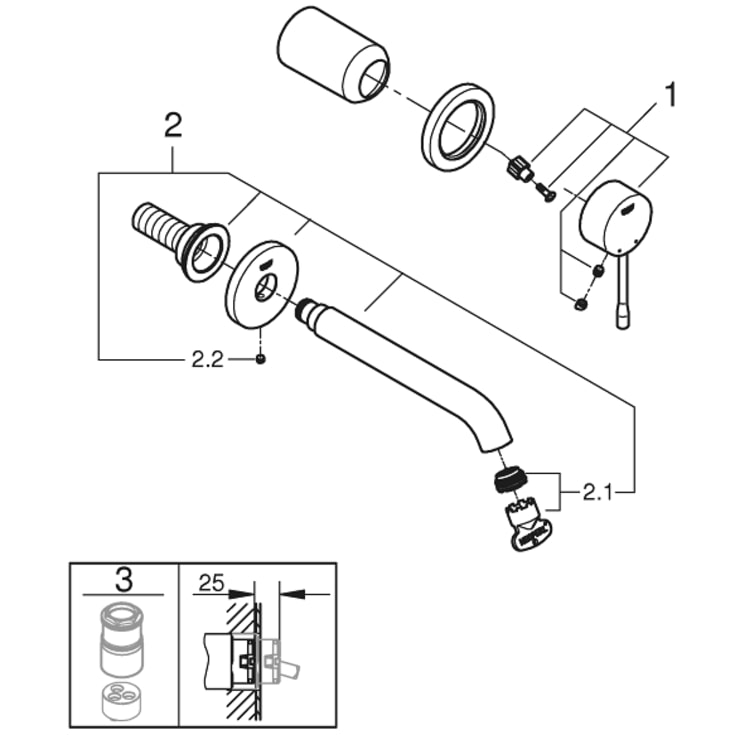 Grohe Essence servantbatteri, krom