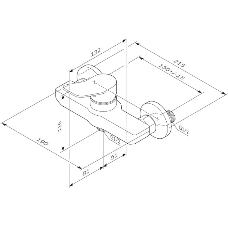 AM.PM X-Joy brusearmatur, krom