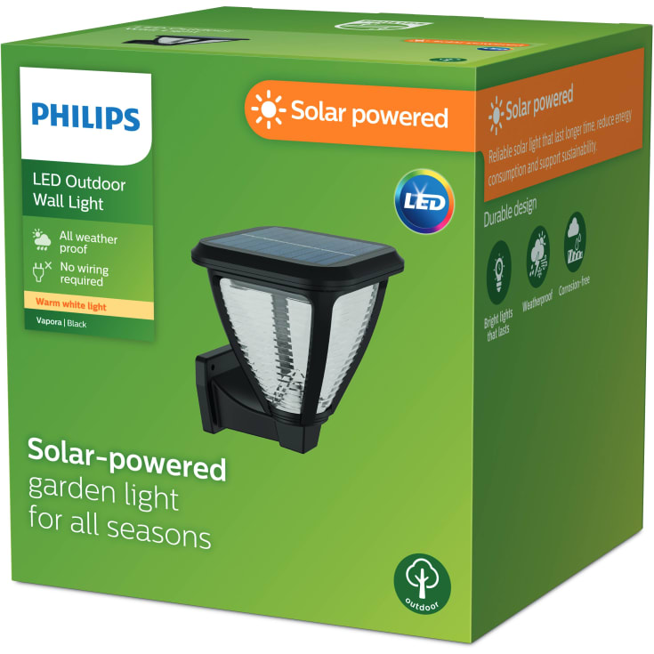 Philips myGarden Vapora vägglampa solcell