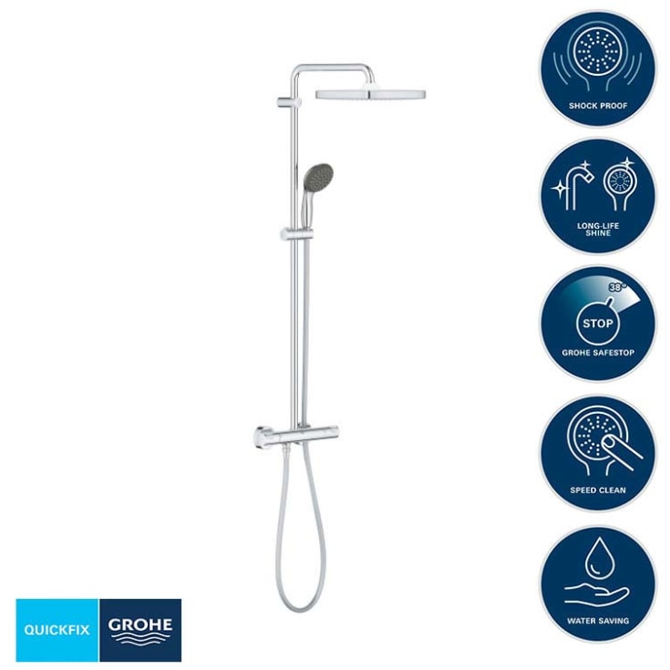 Grohe Quickfix Vitalio Start System 250 Cube brusesæt, krom