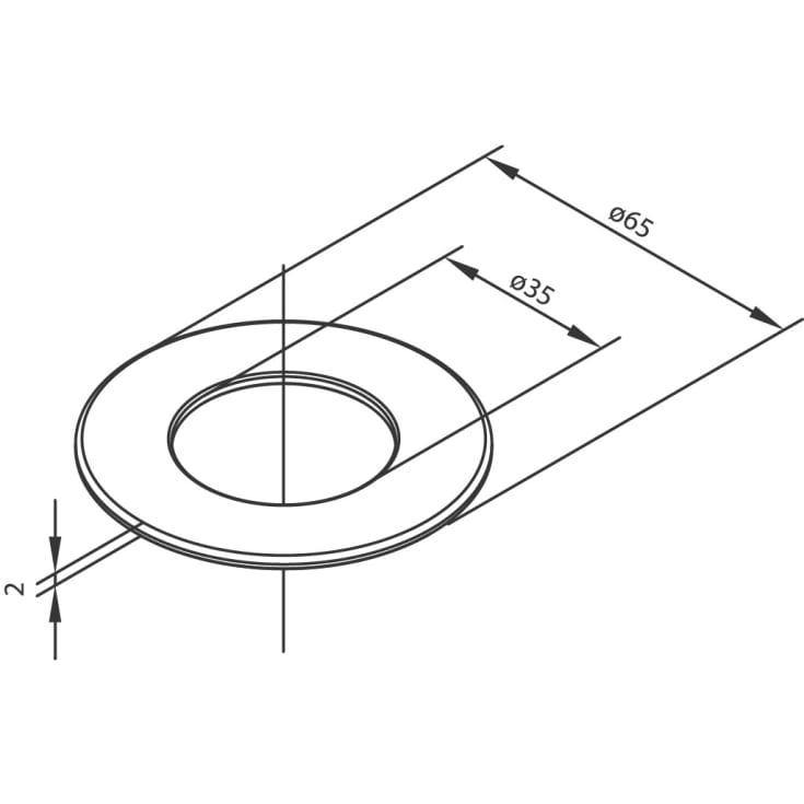 Damixa underlagsskive, Ø65/35 mm, børstet grå