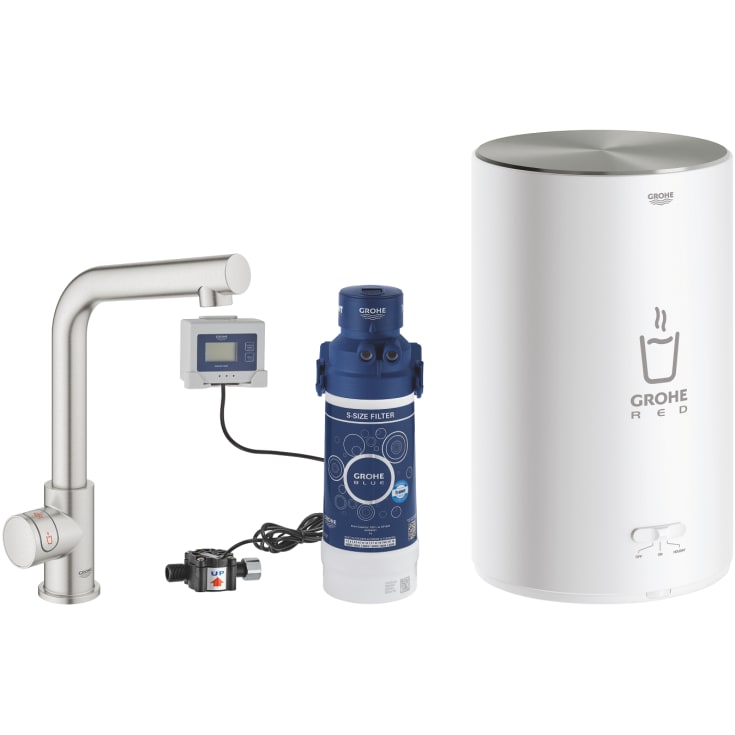 Grohe Red Mono M kjøkkenarmatur, kokende vann, stål