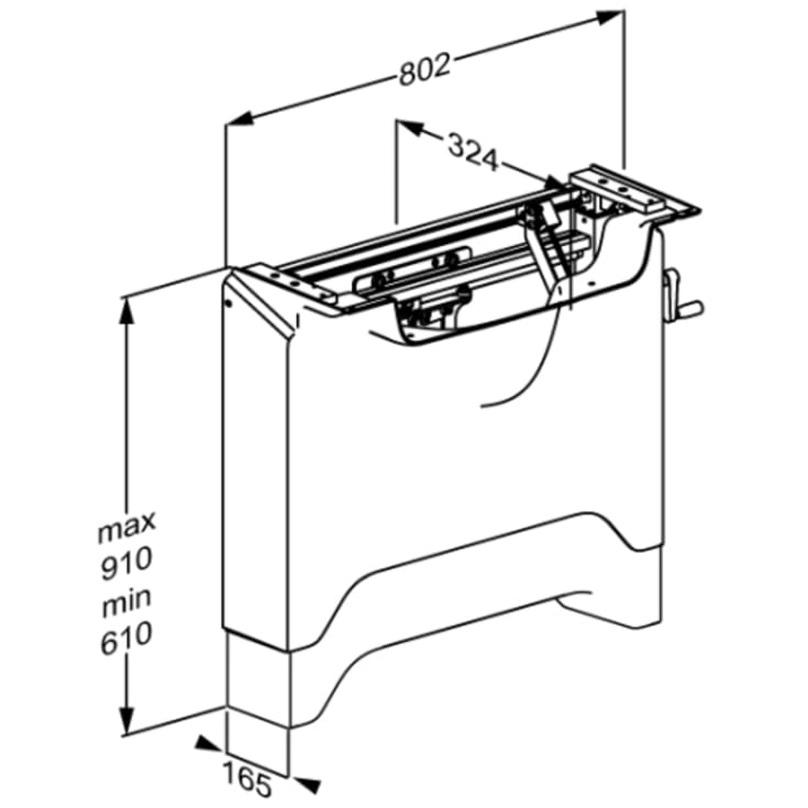 Pressalit Care Matrix vaskophæng, manuelt, hvid