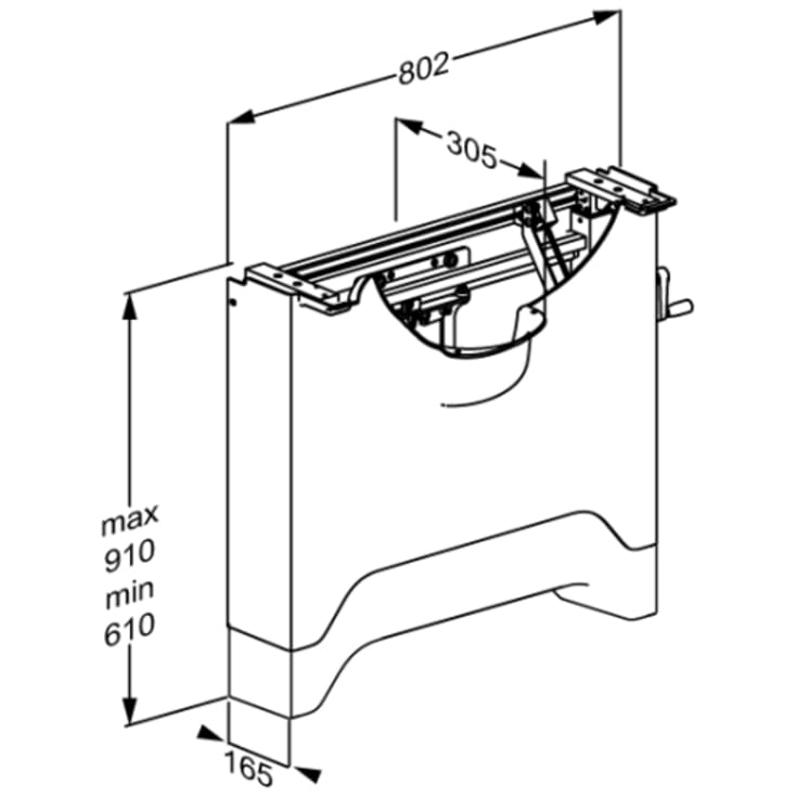 Pressalit Care Matrix vaskophæng, manuelt, højre, hvid