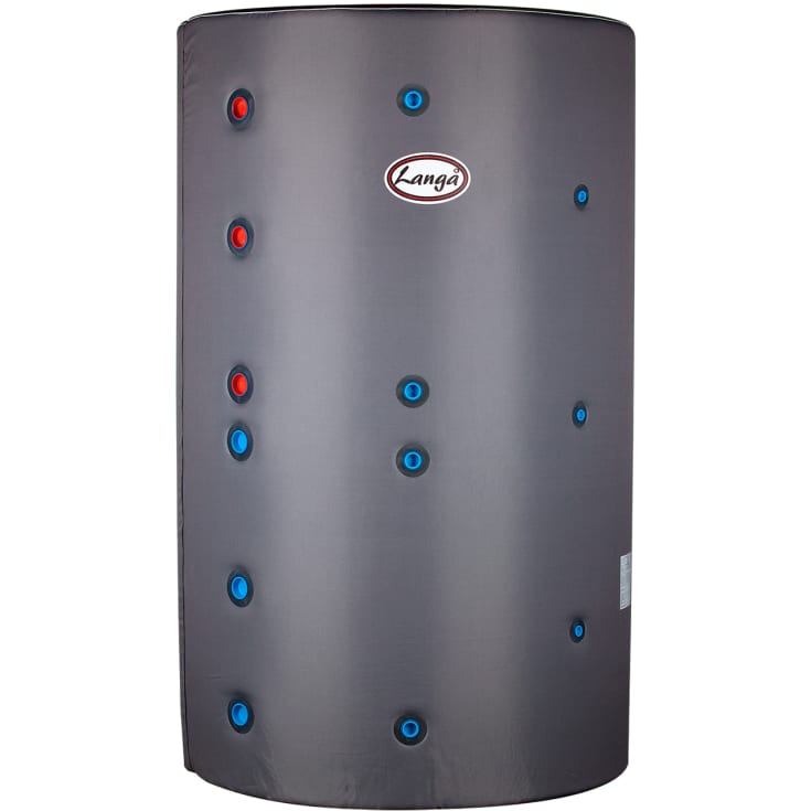 Langå buffertank, isoleret, 2 spiraler, 2000 liter