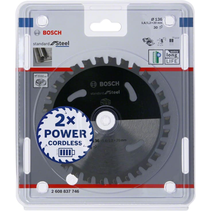 Bosch rundsavsklinge, Standard for Steel, Ø136/20 mm, 30 td