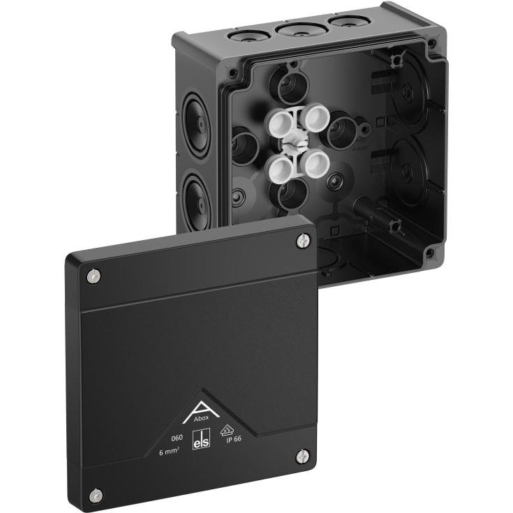 Forgreningsdåse Abox 060-L/sw sort