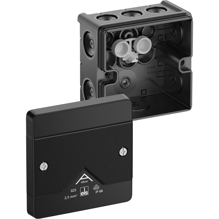 Koblingsboks Abox 025-L/sw svart