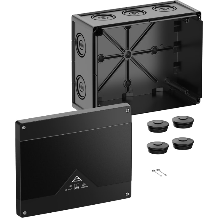 Forgreningsdåse Abox Pro 250-L/sw sort