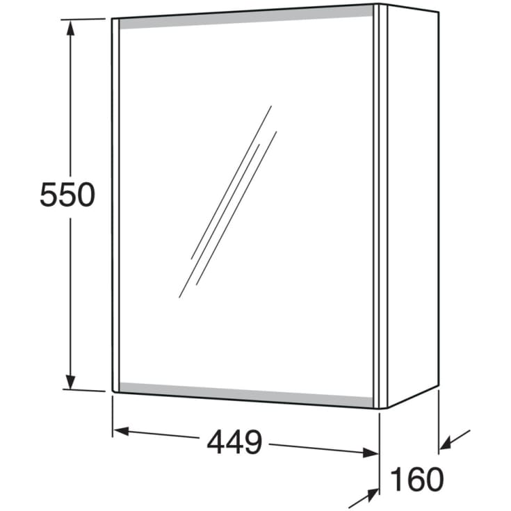 Gustavsberg Graphic spegelskåp, 45x55 cm, beige