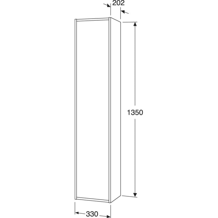 Gustavsberg Artic Small høyskap, 33x135 cm, svart