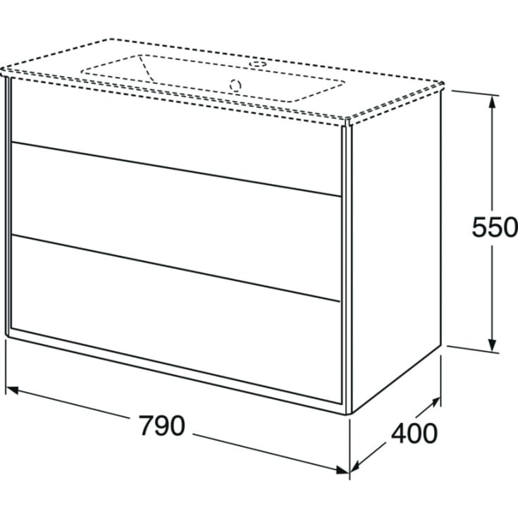 Gustavsberg Graphic underskab 80x40 cm, beige