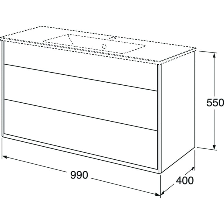 Gustavsberg Graphic underskab 100x40 cm, beige