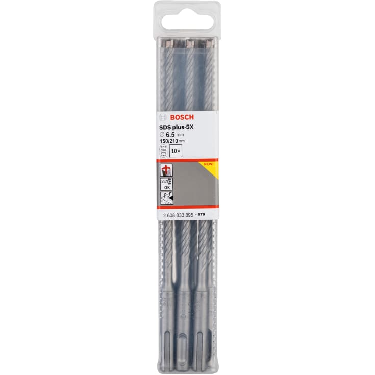 Bosch 4-skærs hammerbor SDS-plus-5X, 6,5X150/210 mm, 10 stk.
