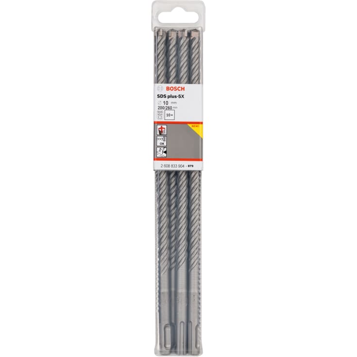 Bosch 4-skærs hammerbor SDS-plus-5X, 10x200/260 mm, 10 stk.