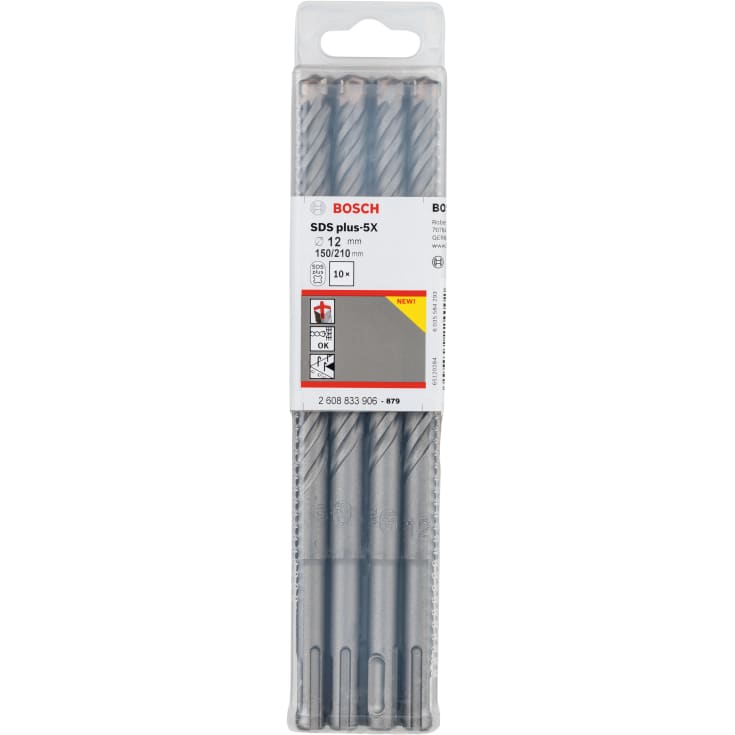 Bosch 4-skærs hammerbor SDS-plus-5X, 12x150/210 mm, 10 stk.