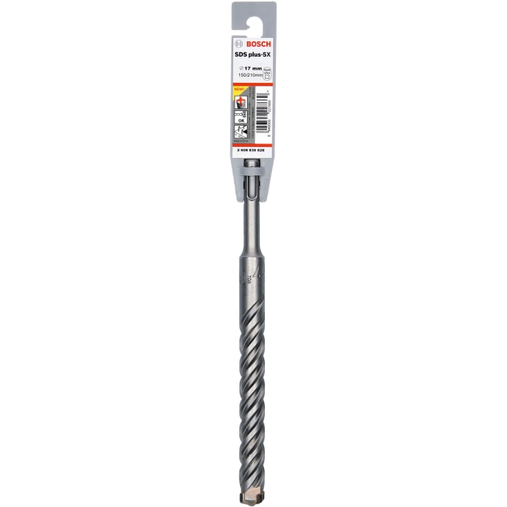 5 stk Bosch 4-skærs hammerbor SDS-plus-5X, 17x150/210 mm