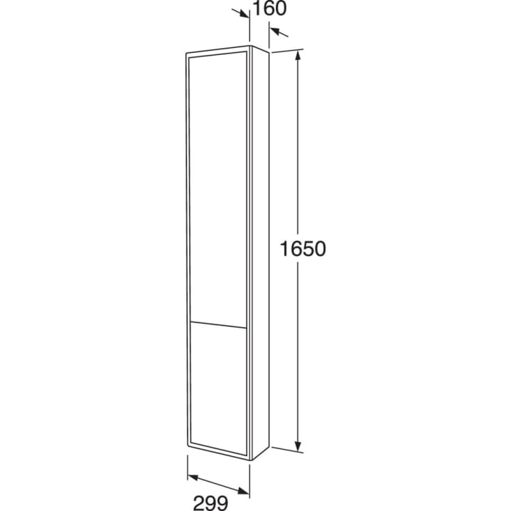 Gustavsberg Graphic højskab, 30x165 cm, beige