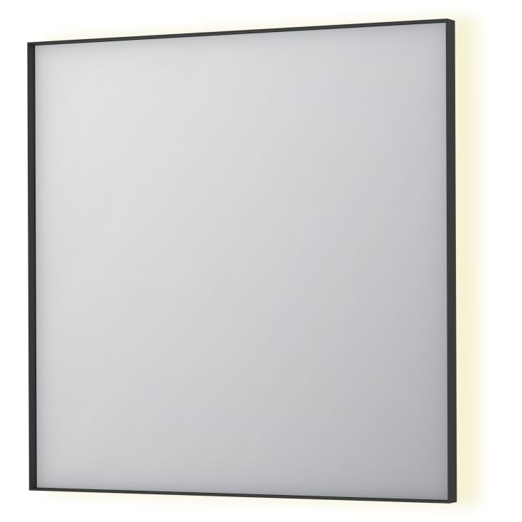 Sanibell Ink SP32 spegel med belysning, dimbar, 80x80 cm, matt svart