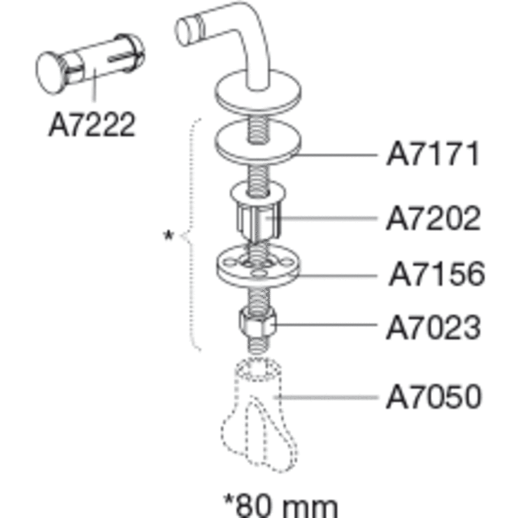 Pressalit fast beslag t/Cera toiletsæder