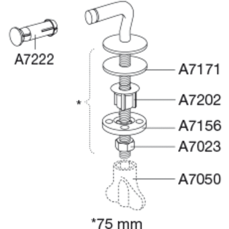 Pressalit fast beslag t/Aqua toiletsæder