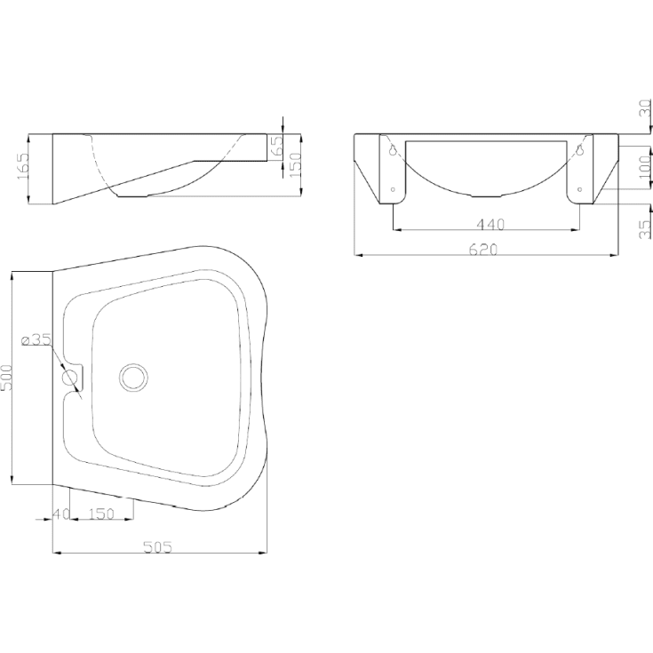 FRAJU HÅNDVASK I RUSTFRIT STÅL